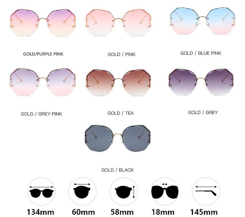 2022 Fashion Tea Gradient Sunglasses Women Ocean Water Cut Trimmed Lens Metal Curved Temples Sun Glasses Female UV400 3 2022 Fashion Tea Gradient Sunglasses Women Ocean Water Cut Trimmed Lens Metal Curved Temples Sun Glasses Female UV400 3