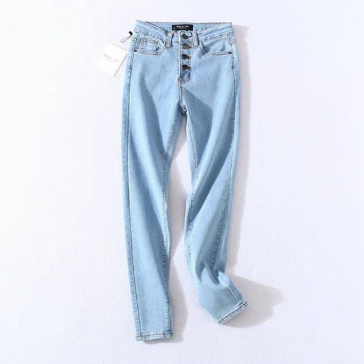 2020 Vintage Skinny Four Buttons High Waist Pencil Jeans Women Slim Fit Stretch Denim Pants Full Length Denim Tight Trousers 3 2020 Vintage Skinny Four Buttons High Waist Pencil Jeans Women Slim Fit Stretch Denim Pants Full Length Denim Tight Trousers 3